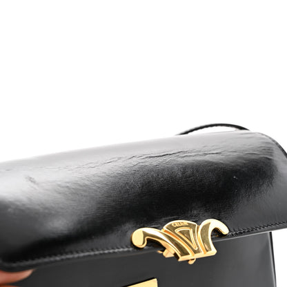 Celine Shiny Calfskin Triomphe Shoulder Bag Black 15 of 16