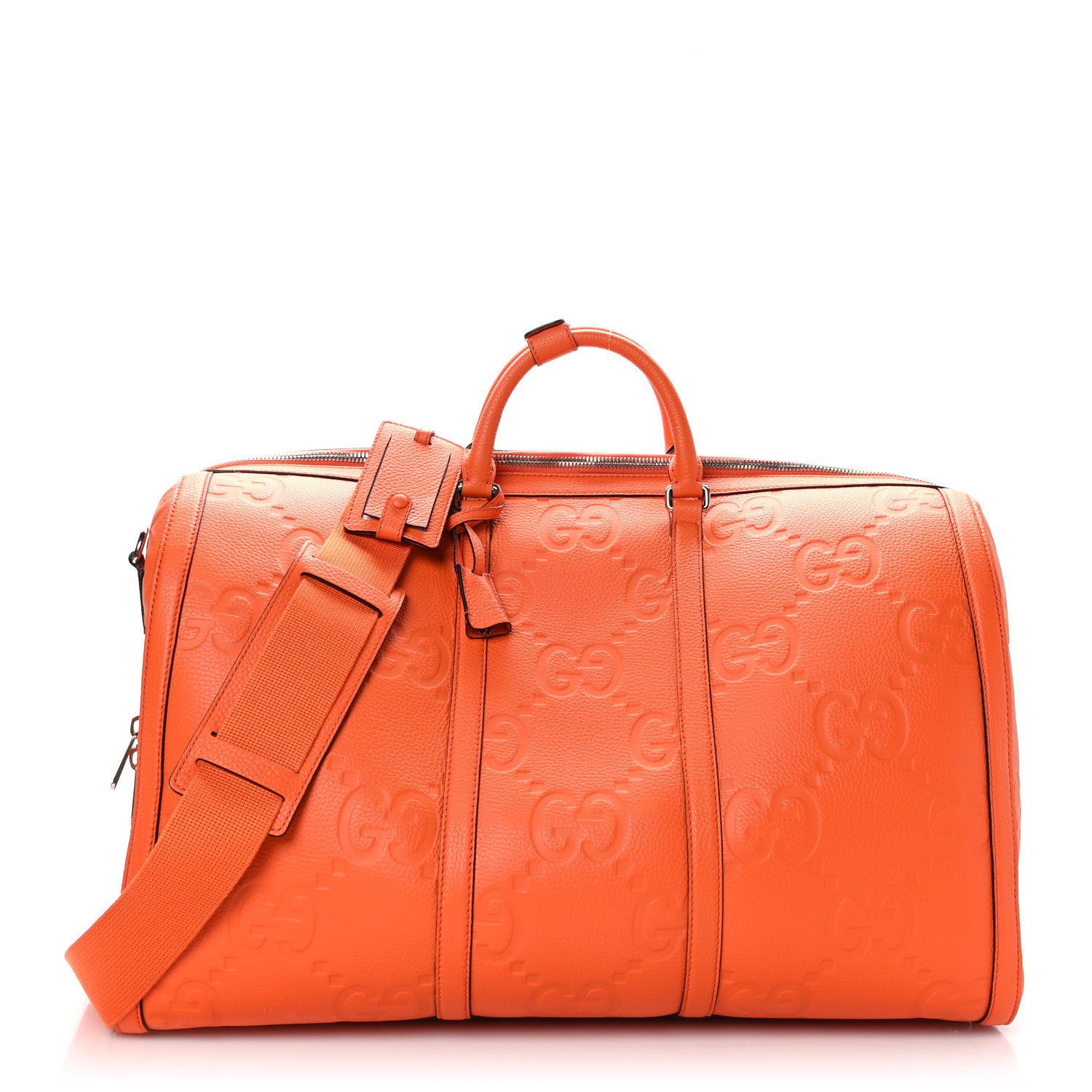 Gucci Piuma Calfskin Jumbo GG Embossed Large Duffle Bag Good Orange 1 of 10