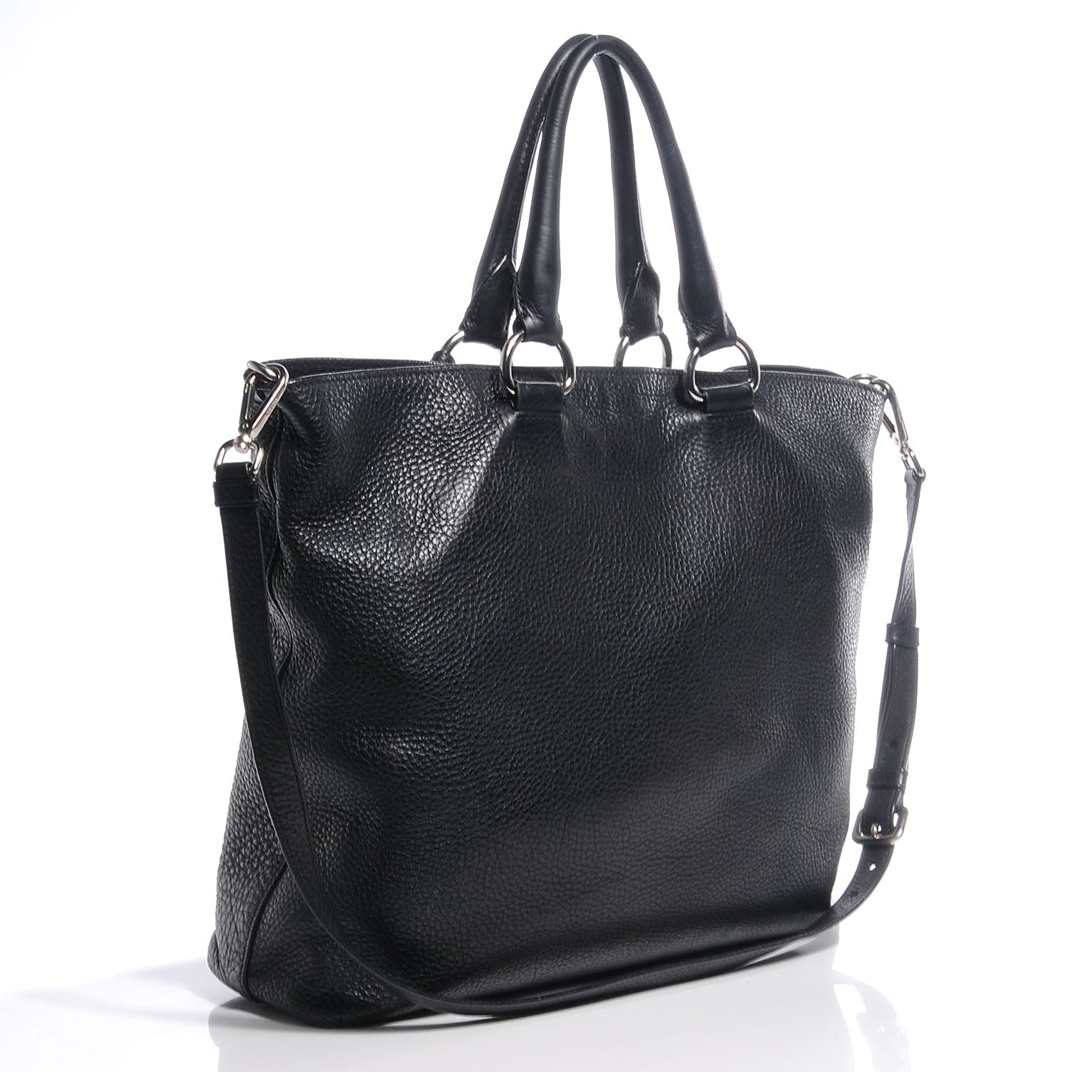 Prada Vitello Daino Tote Nero Black 3 of 11