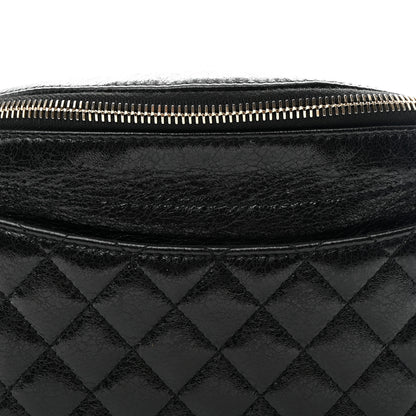 Chanel Crumpled Glazed Lambskin Quilted Waist Bag Fanny Pack Black 8 of 10
