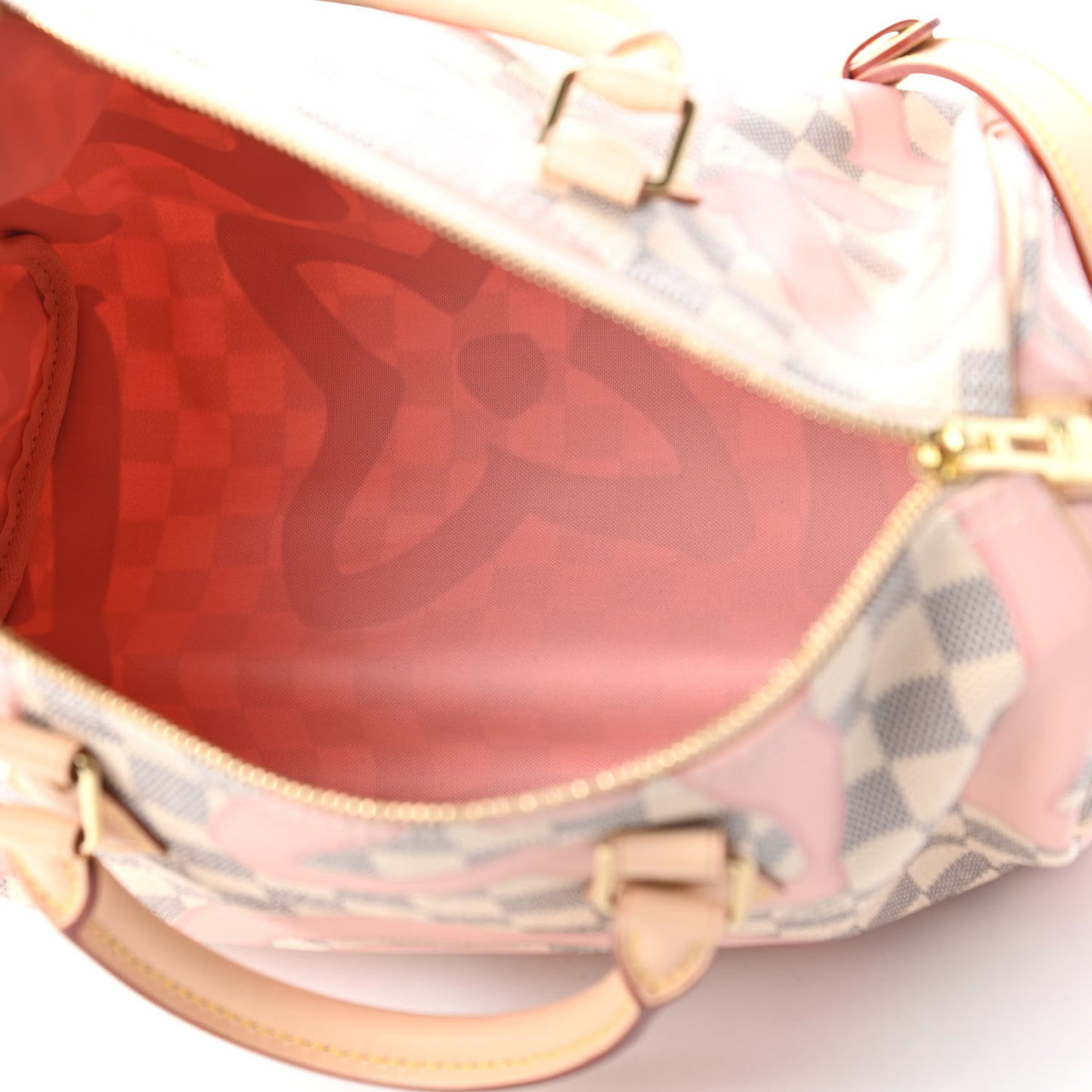 Damier Azur Tahitienne Speedy Bandouliere 30 Rose Ballerine