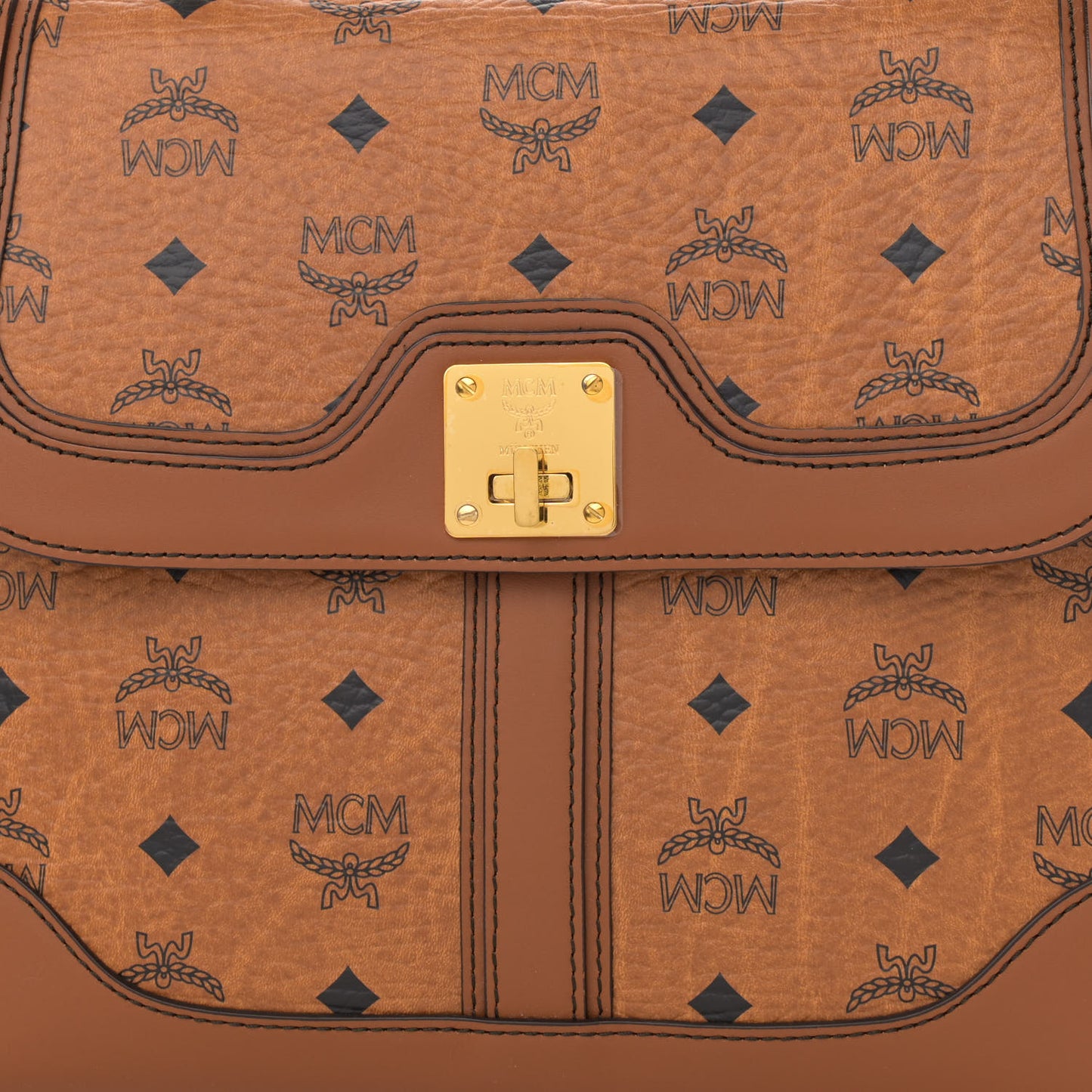Visetos Top Handle Satchel Cognac