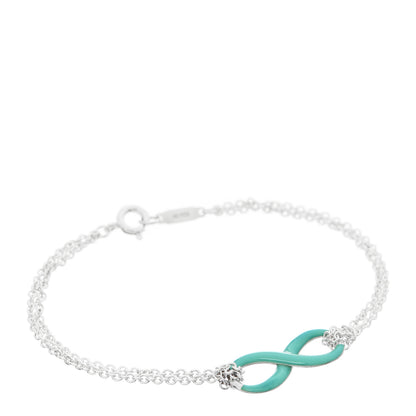 Tiffany Sterling Silver Enamel Infinity Bracelet Blue 1 of 4