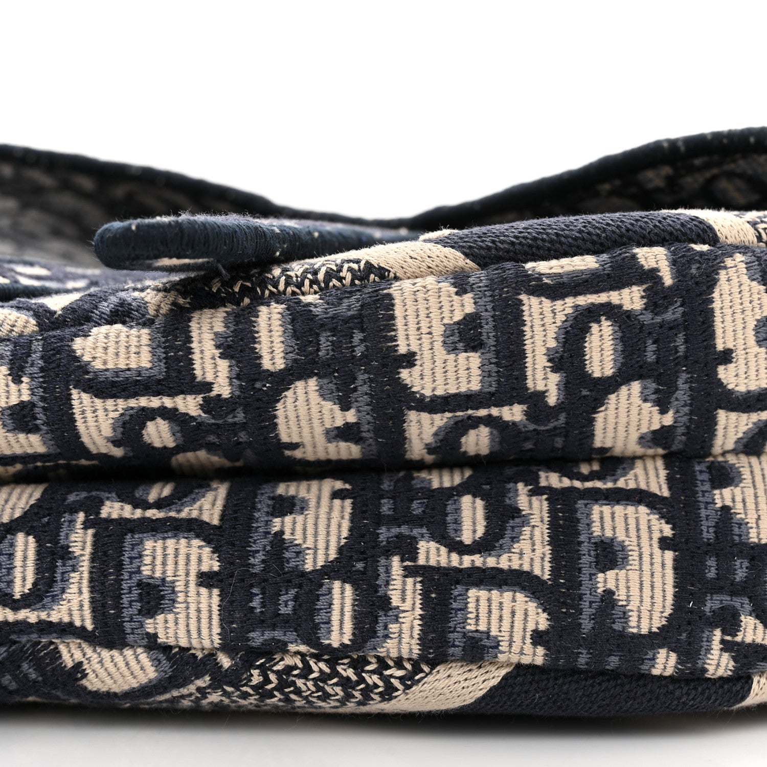 Christian Dior Oblique Embroidered Saddle Bag Blue 10 of 11
