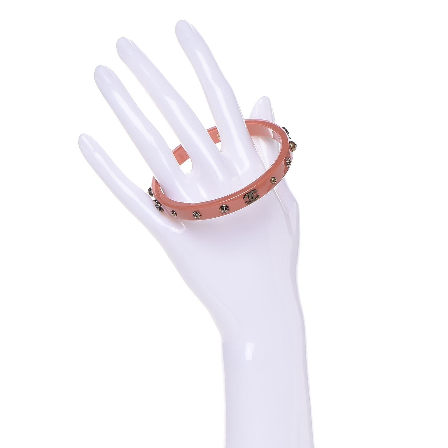 Resin Studded CC Bracelet Coral