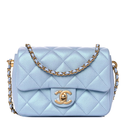 Chanel Iridescent Caviar Quilted Mini My Perfect Flap Light Blue 1 of 10