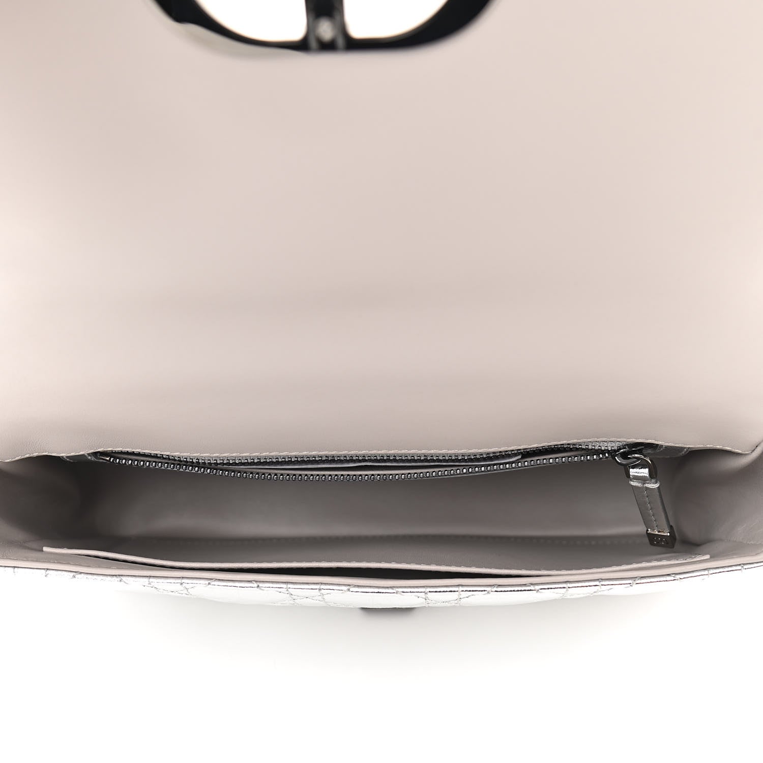 Christian Dior Metallic Calfskin Cannage Medium Caro Bag Argent 5 of 10