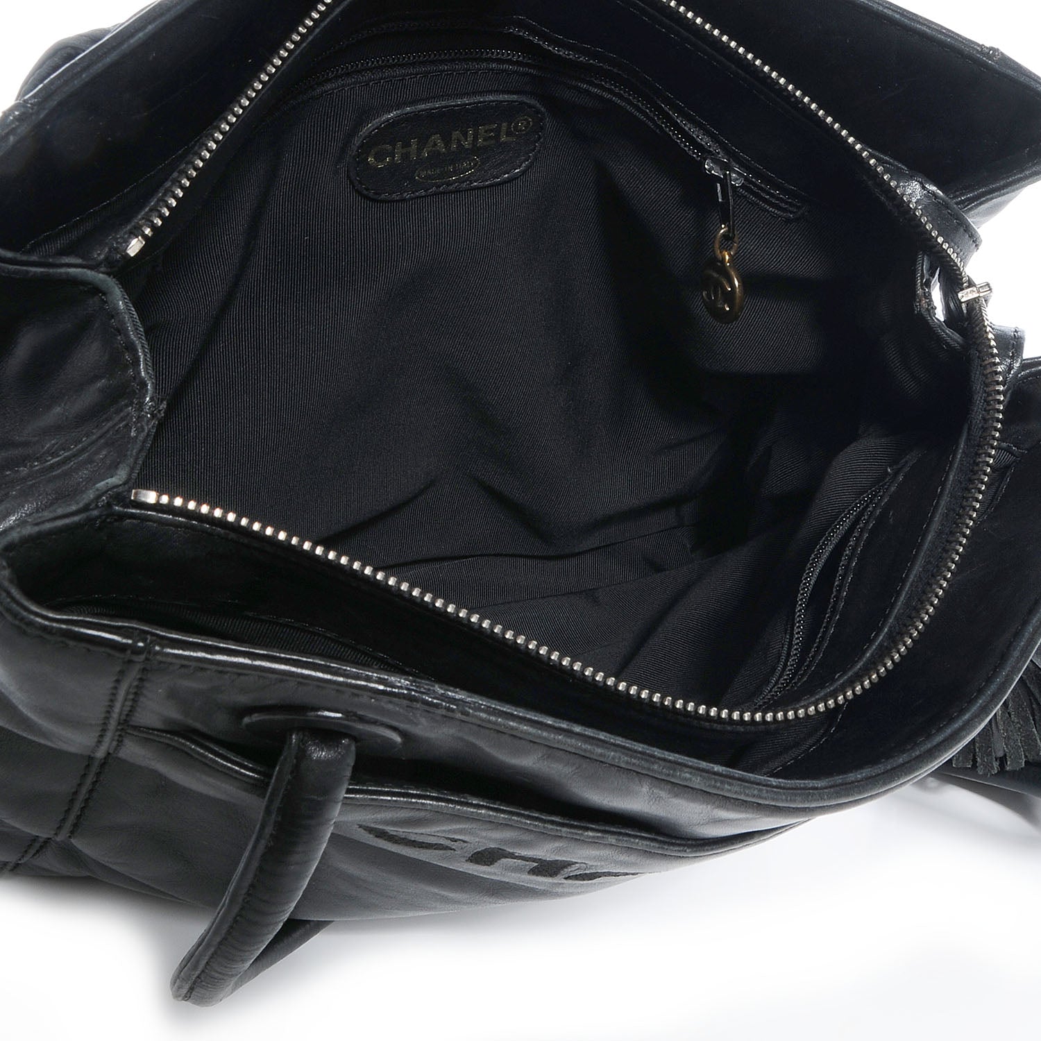 Chanel Lambskin Tassel Shoulder Bag Black 6 of 8