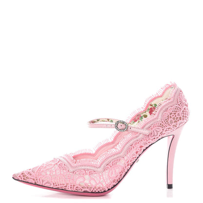 Gucci Lace Pizzo Venice Pumps 37 Sugar Pink 1 of 8
