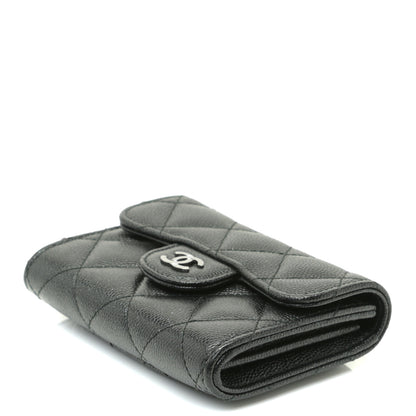 Chanel Iridescent Caviar Quilted Flap Card Holder Wallet Black 5 of 7