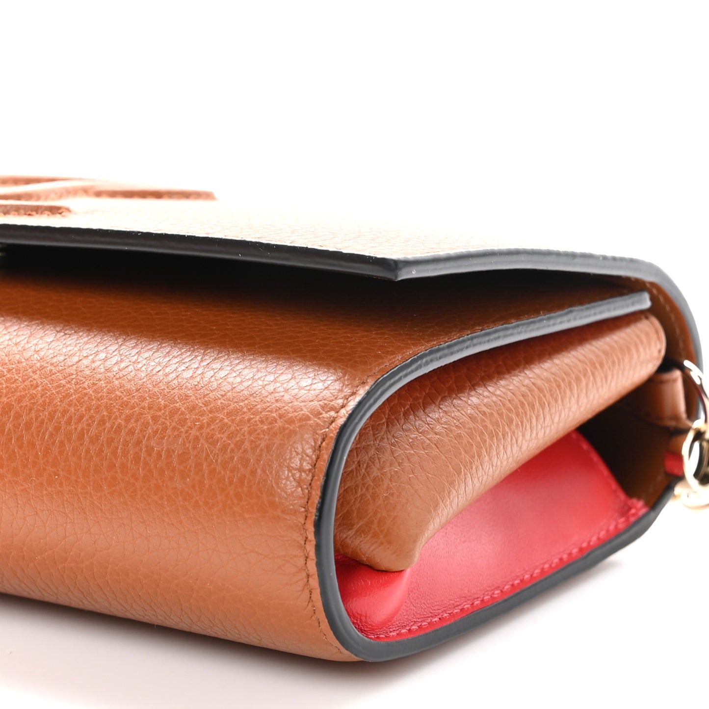 Grained Calfskin By My Side Wallet On Chain Cuoio