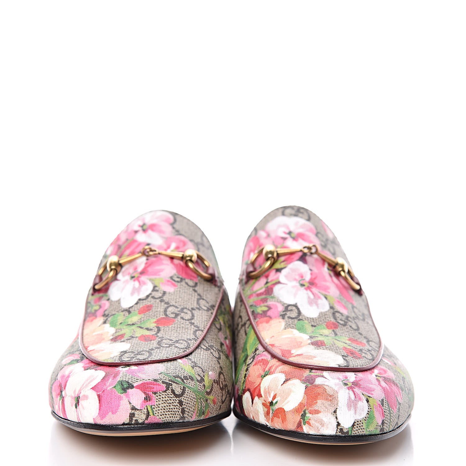 Gucci GG Supreme Monogram Blooms Womens Princetown Slippers 40 Beige Multicolor Dry Rose 2 of 9