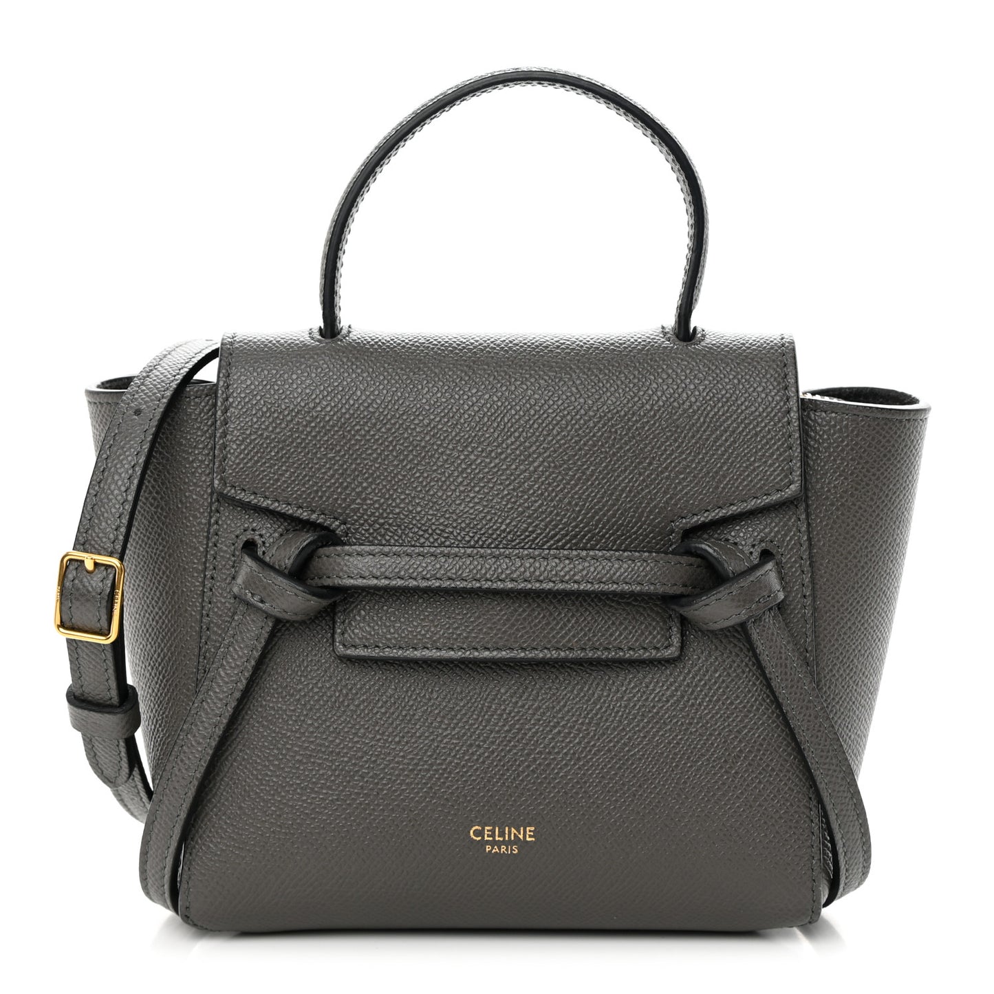 Grained Calfskin Pico Belt Bag Grey