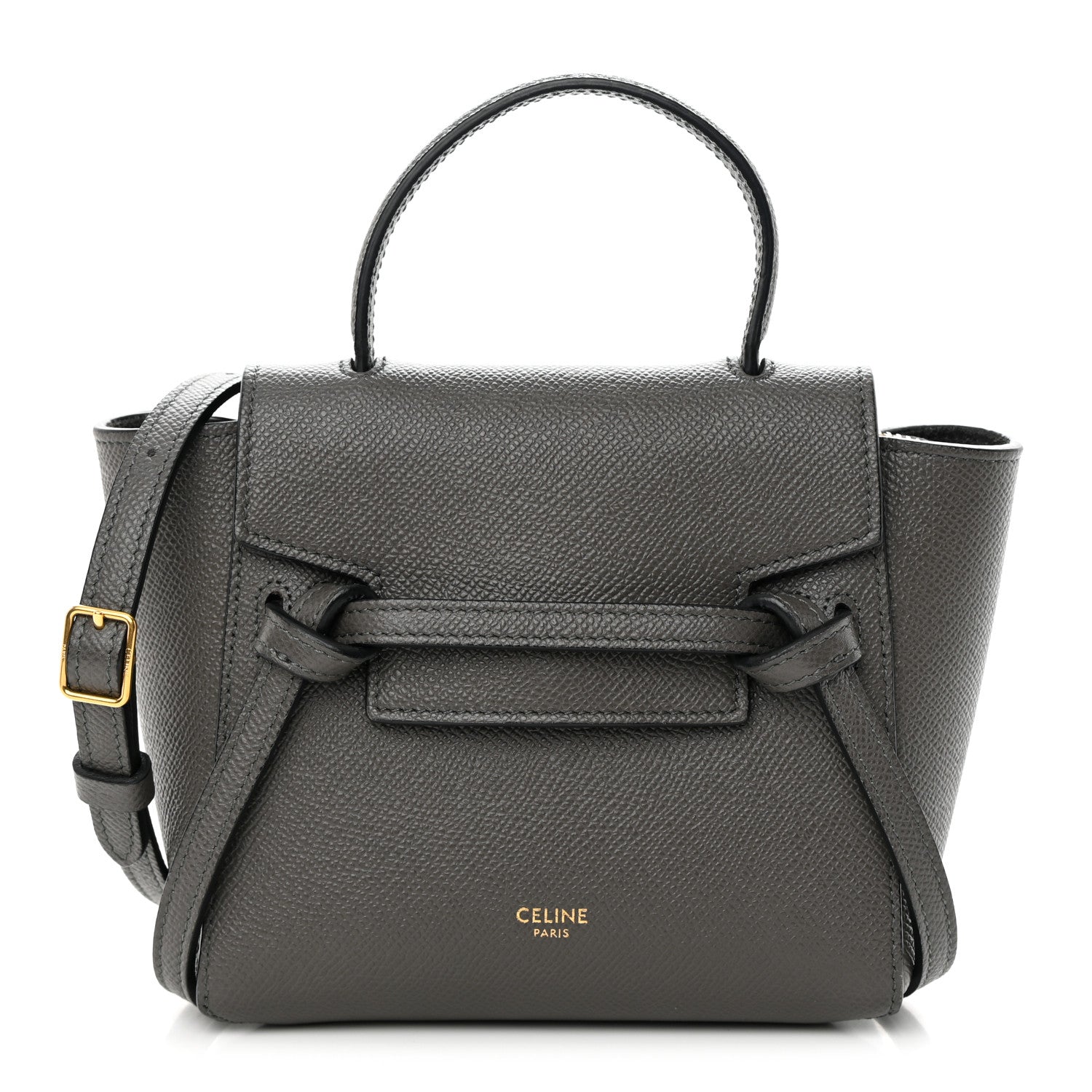 Celine Grained Calfskin Pico Belt Bag Grey 1 of 16