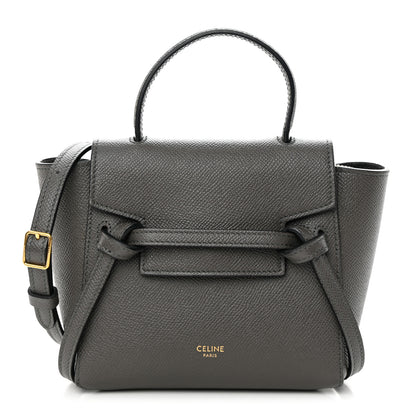 Celine Grained Calfskin Pico Belt Bag Grey 1 of 16