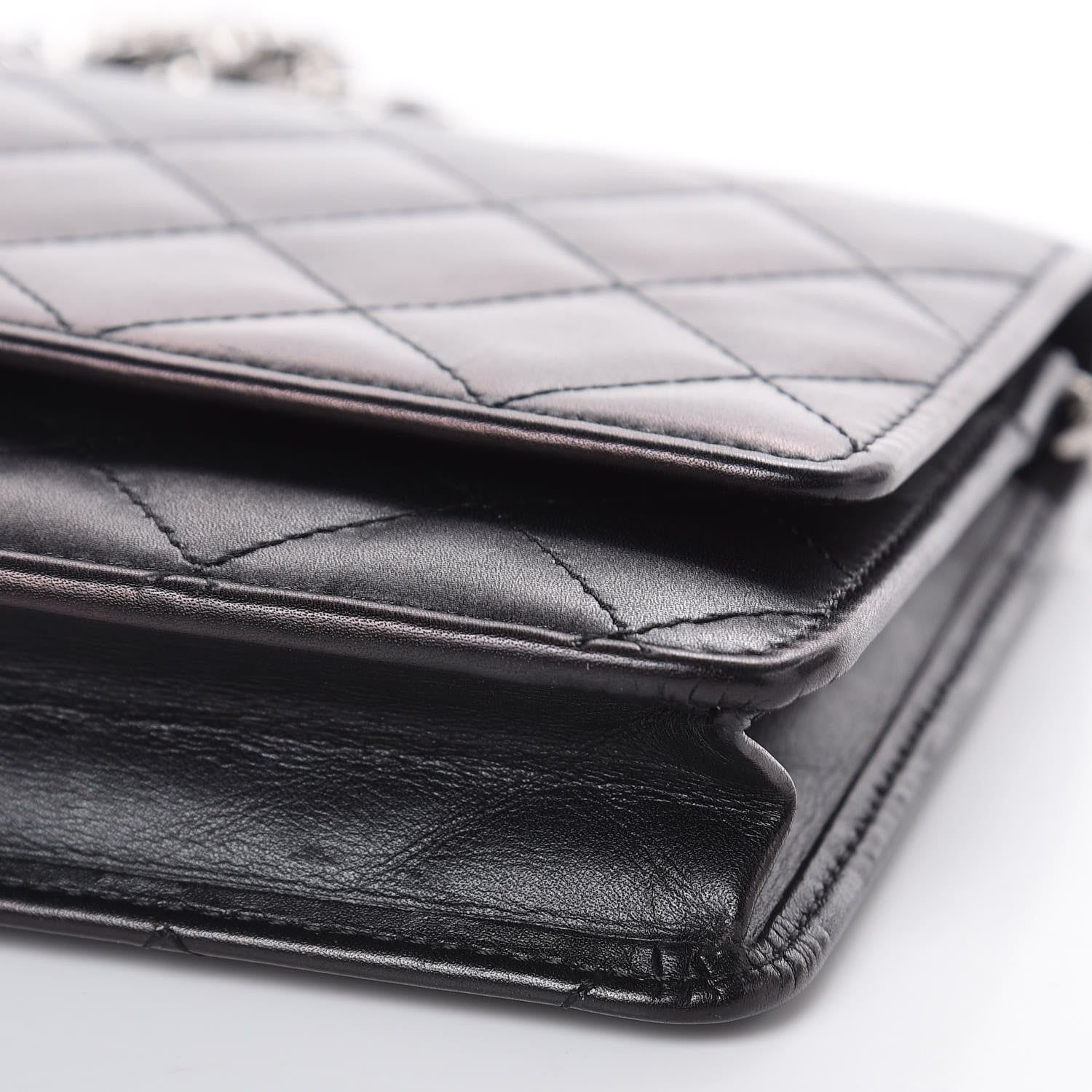 Chanel Calfskin Quilted Cambon Wallet On Chain WOC Black 12 of 13