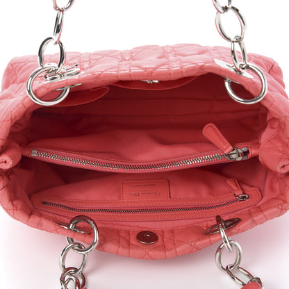 Christian Dior Lambskin Cannage Small Dior Soft Shopping Tote Coral 4 of 12