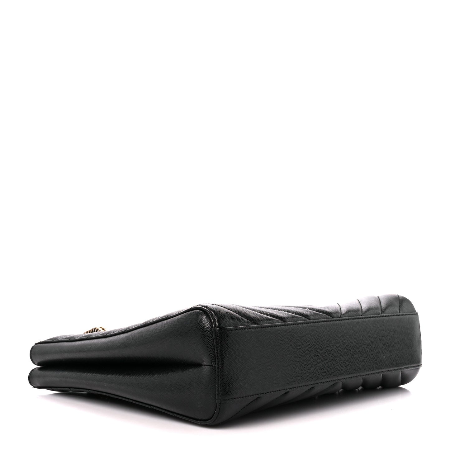 Grain de Poudre Matelasse Chevron Medium Tribeca Shopping Bag Black