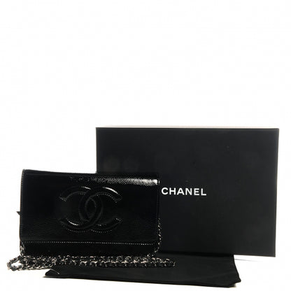 Chanel Patent Caviar Timeless CC Wallet on Chain WOC Black 5 of 9