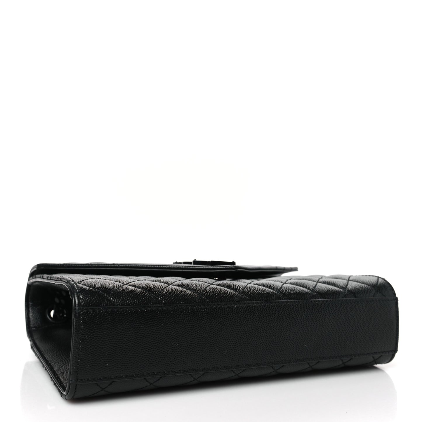Grain De Poudre Textured Mixed Matelasse Triquilt Medium Monogram Monochrome Satchel Black