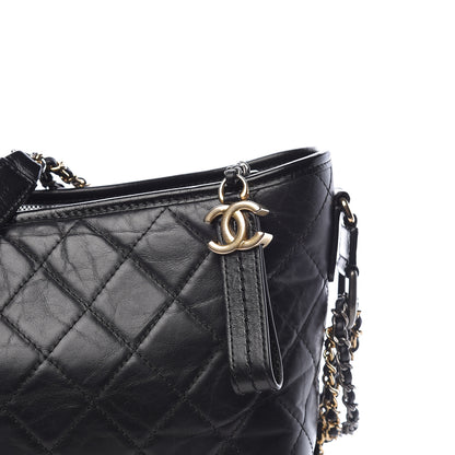 Chanel Aged Calfskin Quilted Medium Gabrielle Hobo Black 8 of 15