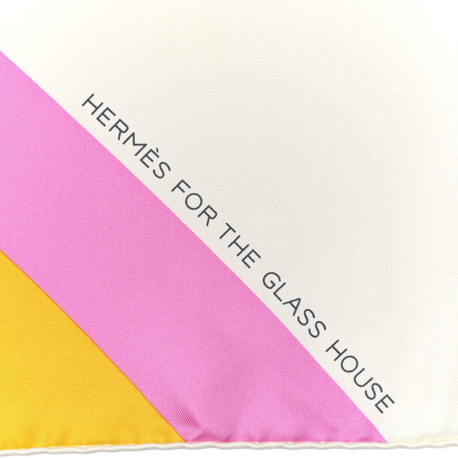 Hermes Silk For The Glass House Centered Rhyme Scarf Creme Jaune Rose 2 of 5