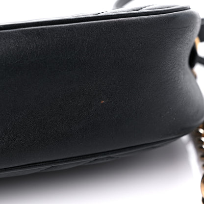 Gucci Calfskin Matelasse Small GG Marmont Chain Shoulder Bag Black 17 of 19