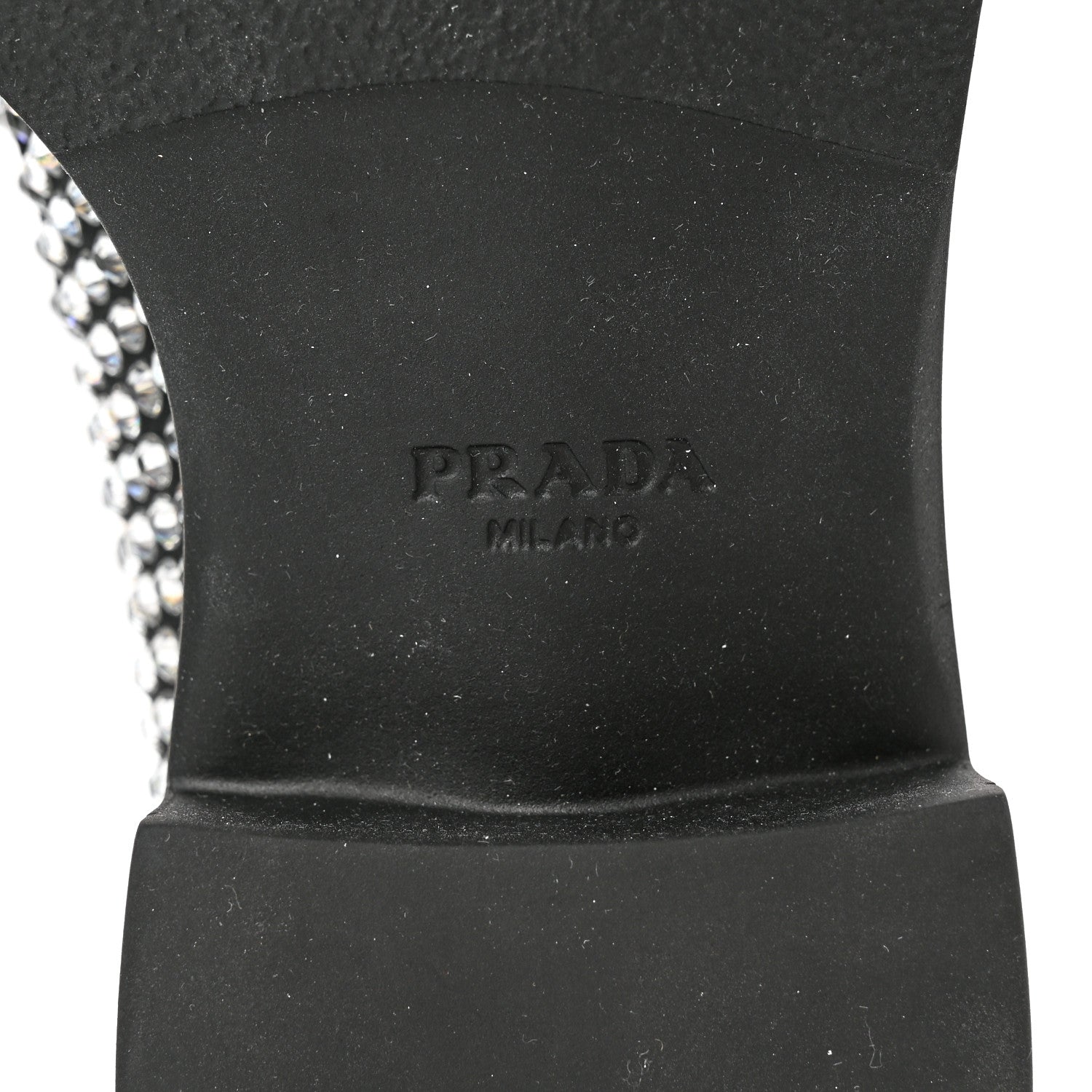 Prada Satin Crystal Metal Triangle Logo 50mm Loafers 38 Cristal 6 of 10