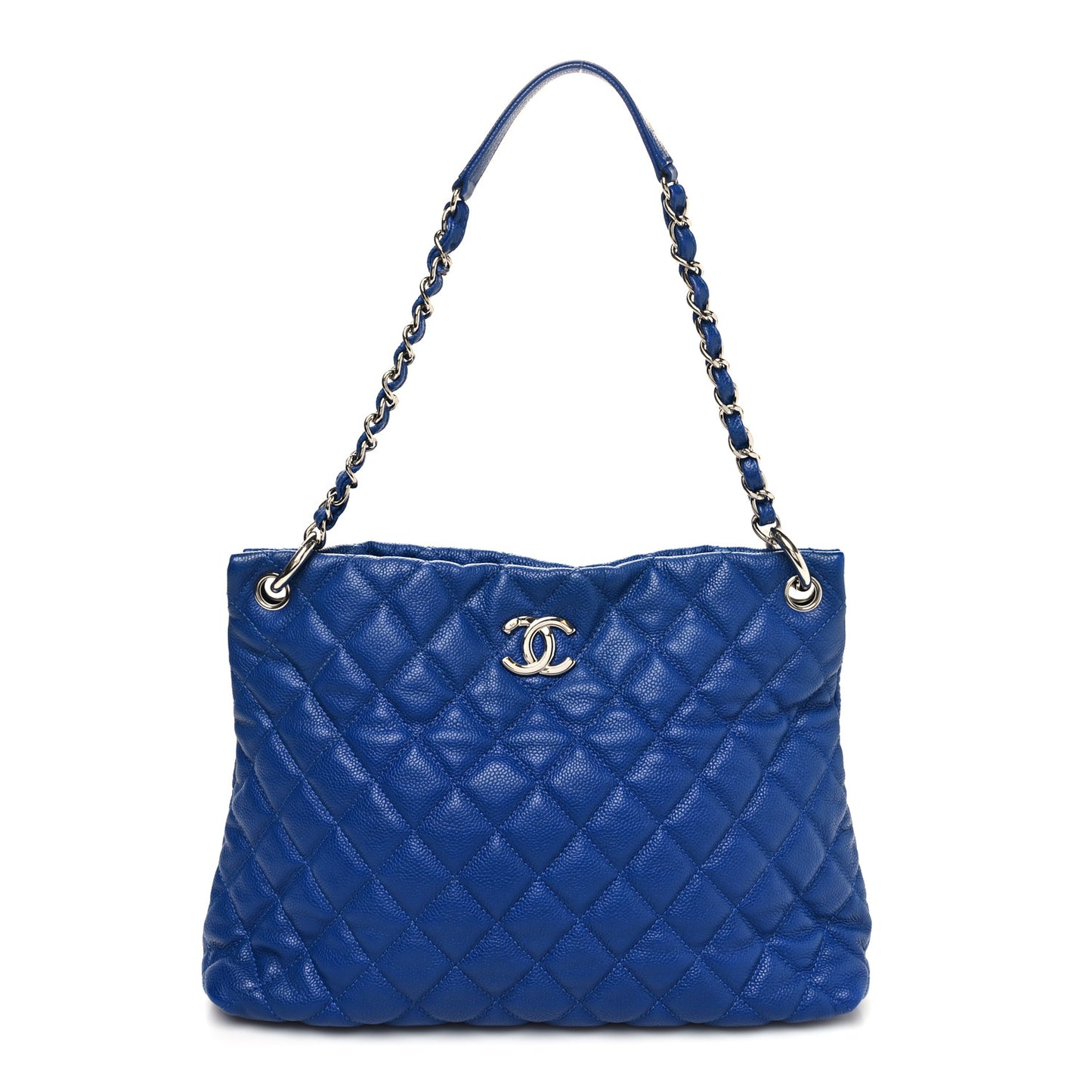 Caviar Quilted Easy Zip Tote Cobalt Blue
