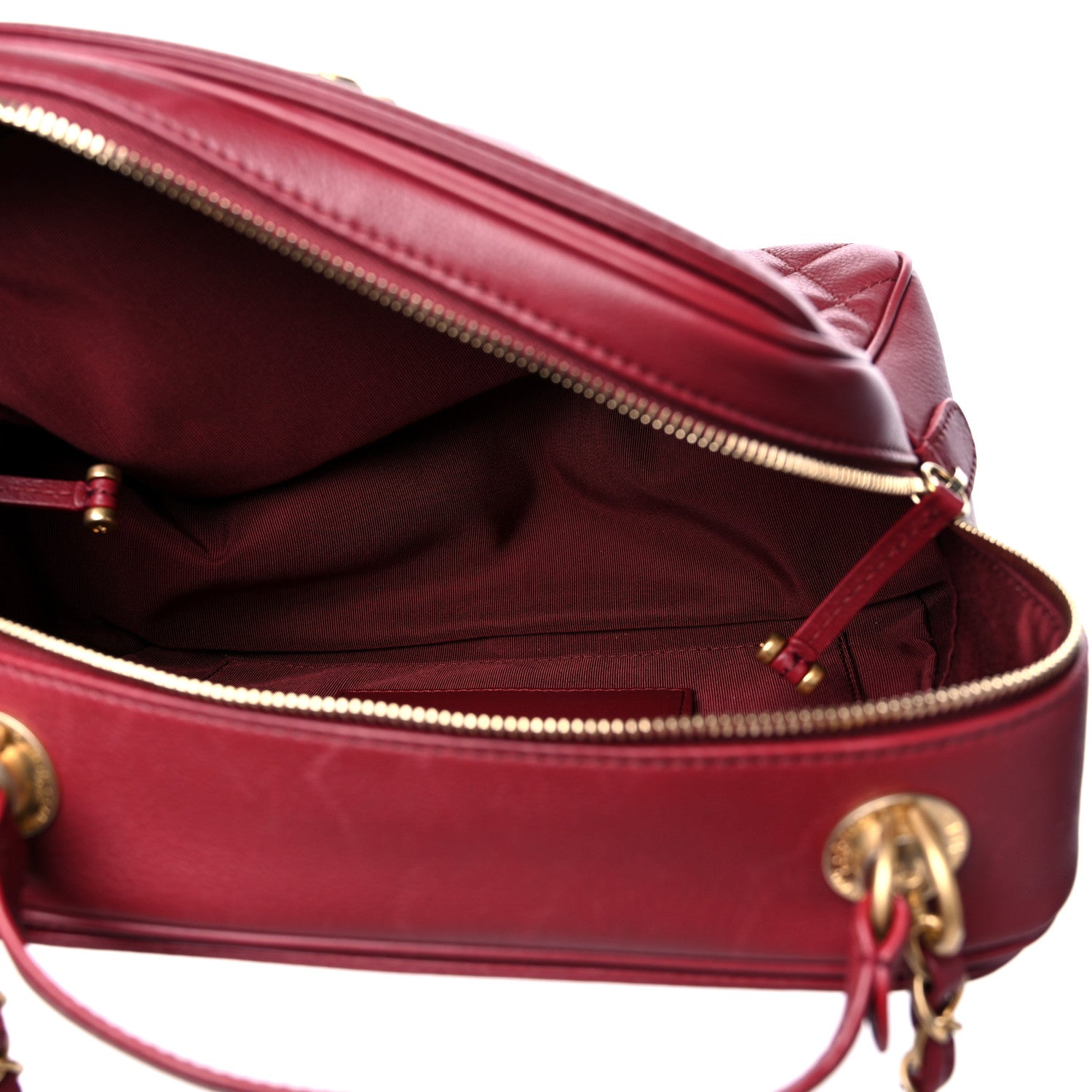 Chanel Calfskin Quilted CC Medium Vanity Case Dark Red 5 of 14