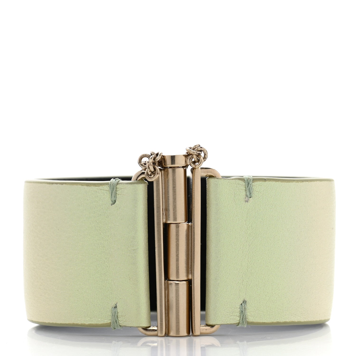 Chanel Calfskin CC Cuff S Green Gold 2 of 5