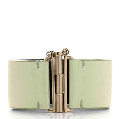 Chanel Calfskin CC Cuff S Green Gold 2 of 5