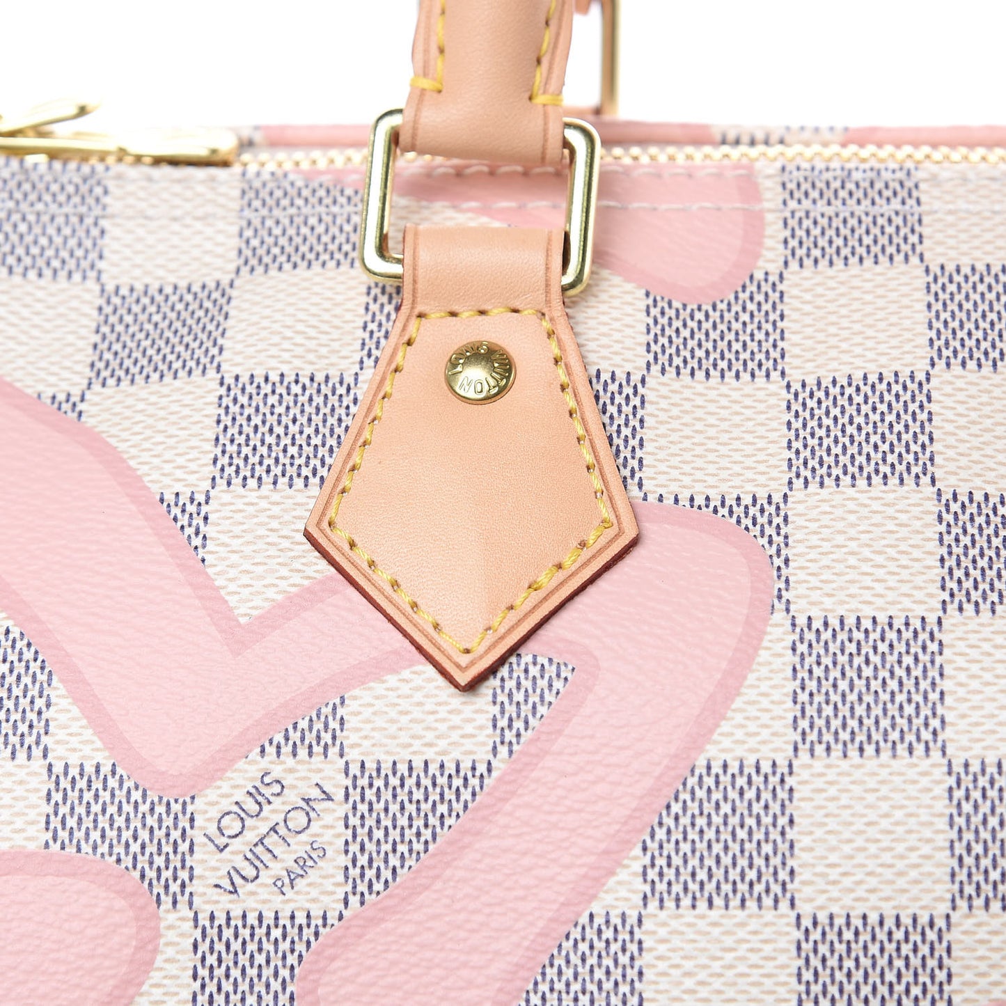 Damier Azur Tahitienne Speedy Bandouliere 30 Rose Ballerine