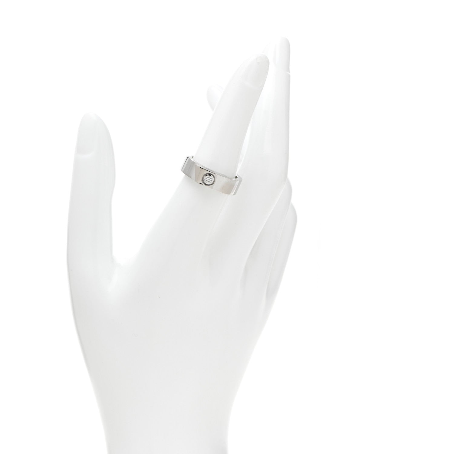 Cartier 18K White Gold Diamond Anniversary Band Ring 53 6.25 2 of 7