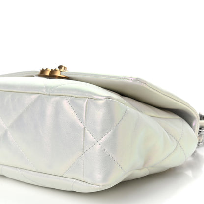 Chanel Iridescent Calfskin Quilted Medium Chanel 19 Flap White 10 of 10