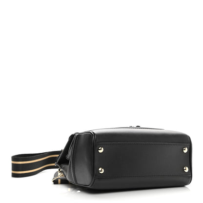 Versace Calfskin Floral Appliques Medium Palazzo Empire Bag Black 4 of 12