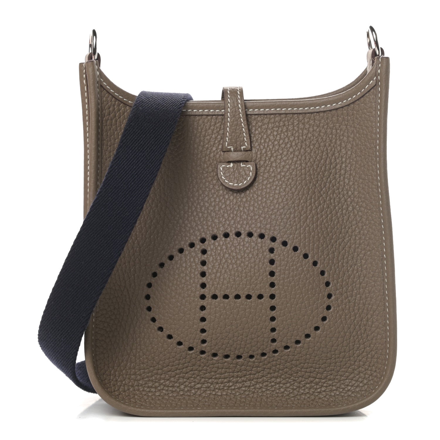 Hermes Taurillon Clemence Amazone Evelyne TPM Etoupe Bleu Indigo 1 of 11