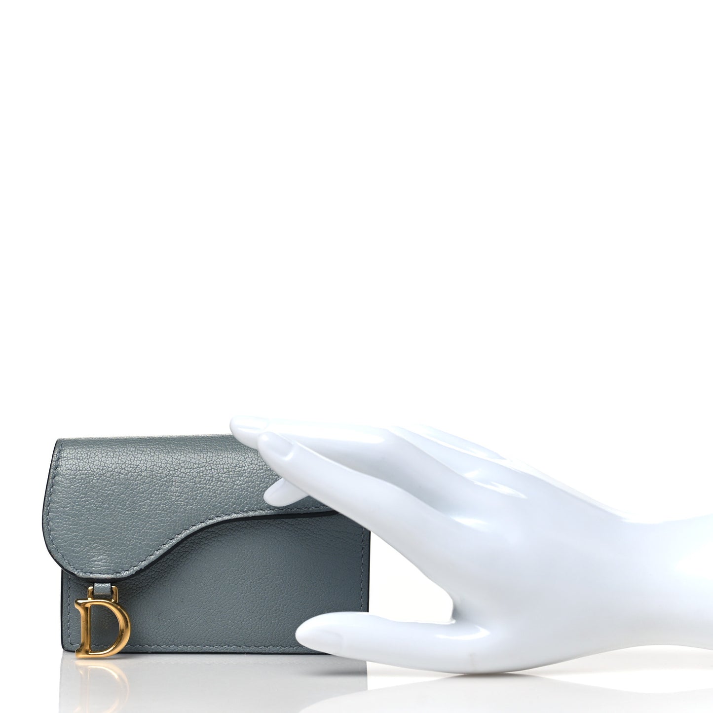 Goatskin Saddle Card Holder Sky Blue