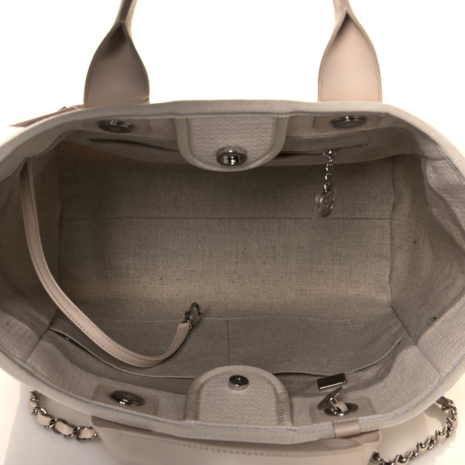 Chanel Mixed Fibers Small Deauville Tote White 5 of 13