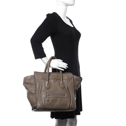 Celine Drummed Calfskin Mini Luggage Souris 2 of 13