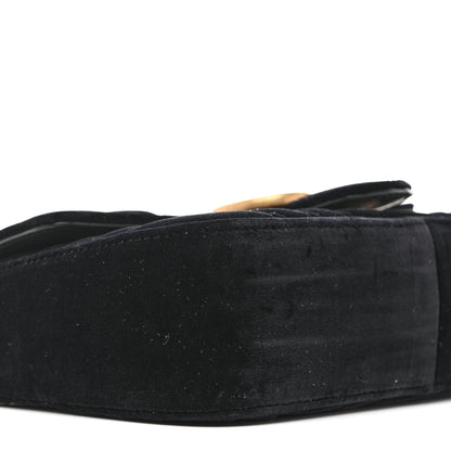 Gucci Velvet Matelasse Mini GG Marmont Shoulder Bag Black 9 of 10