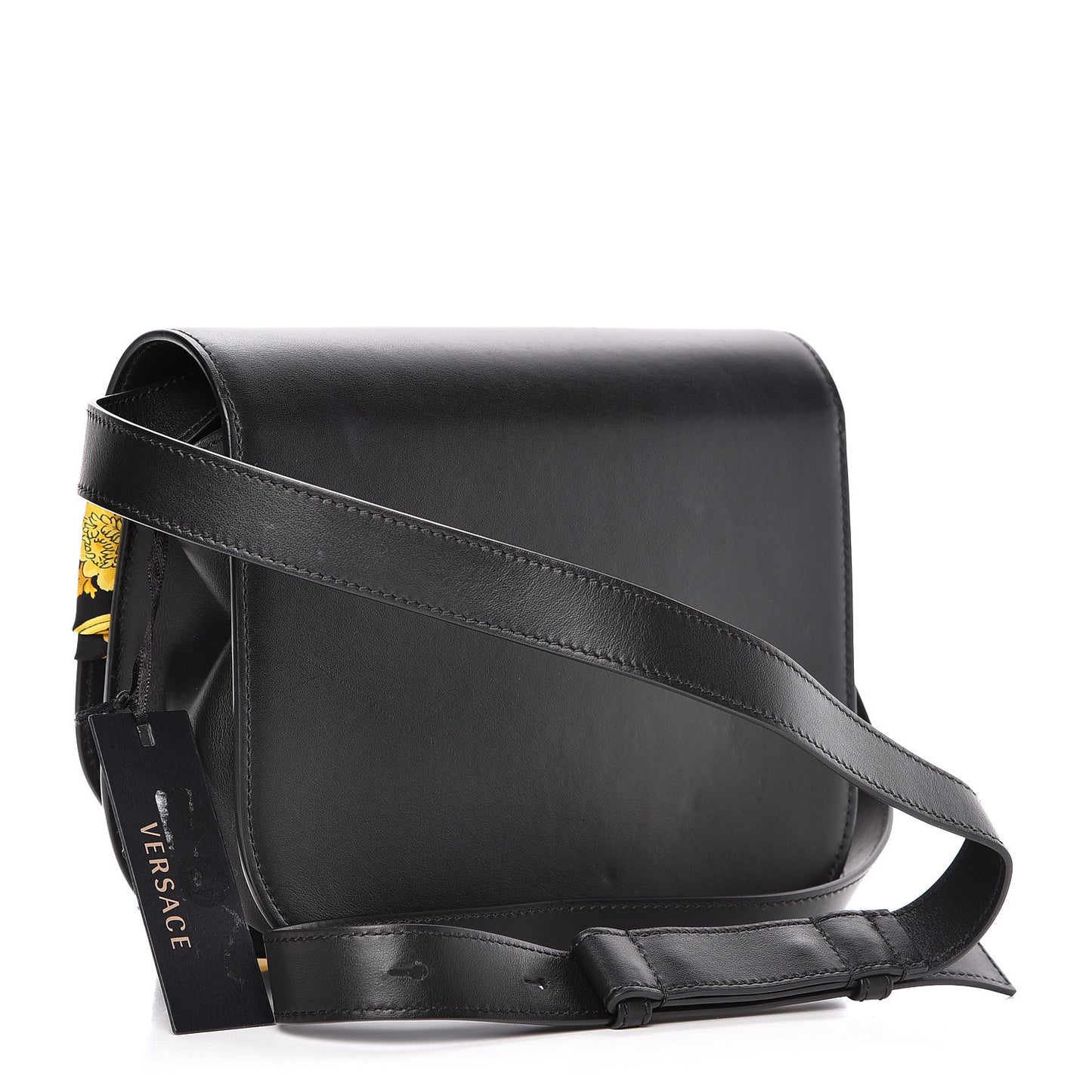 Calfskin Shoulder Bag With Scarf Black