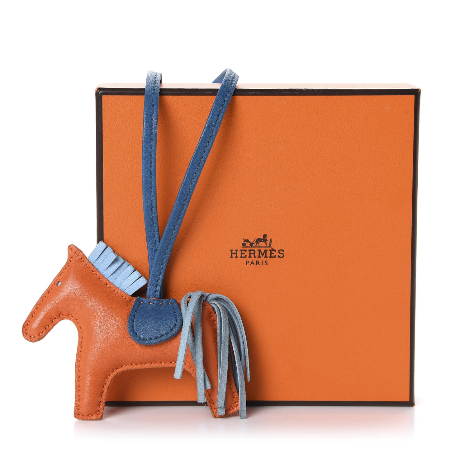 Milo Lambskin Grigri Rodeo Horse Bag Charm Feu Celeste Bleu Izmir