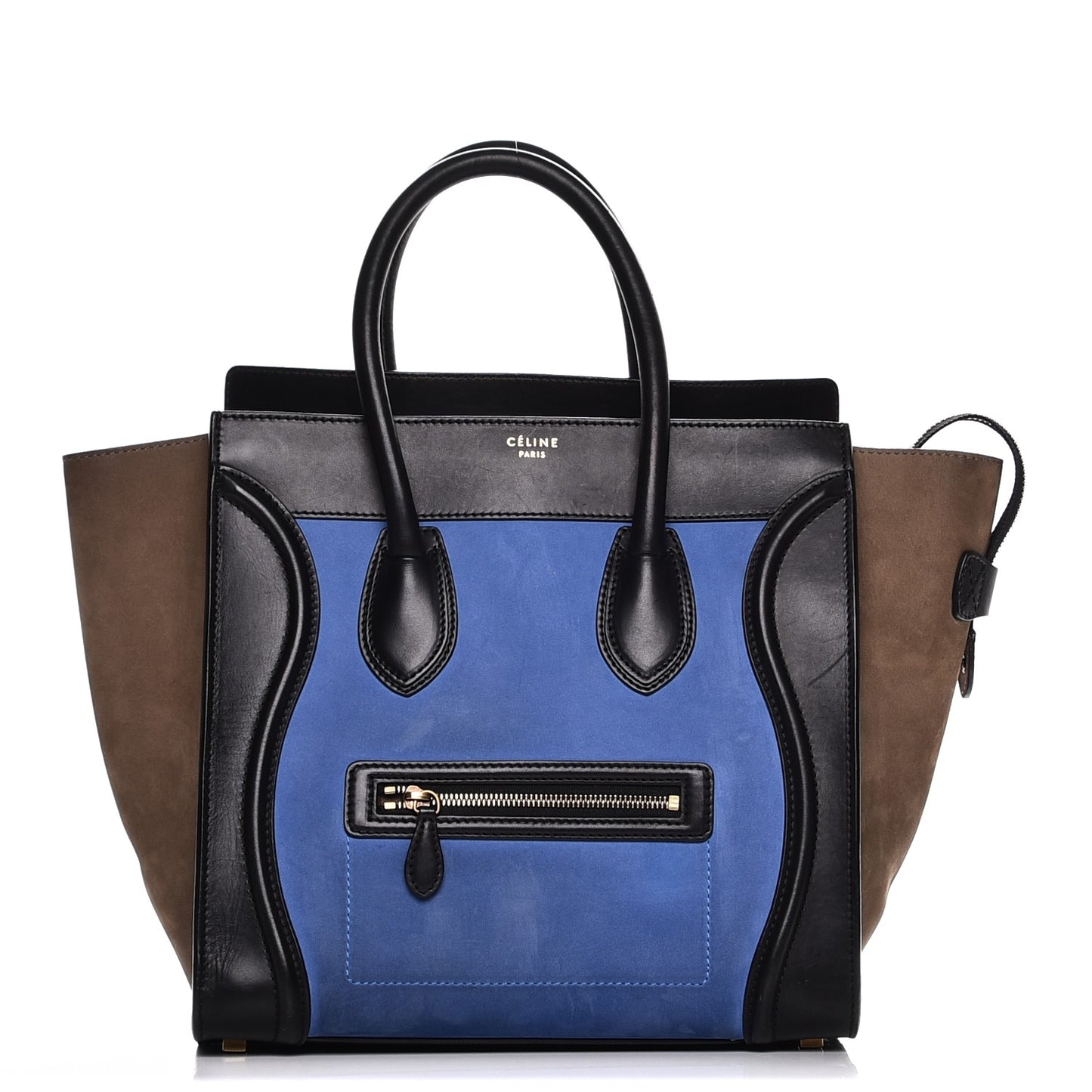 Nubuck Smooth Calfskin Mini Tri-Color Luggage Royal Blue