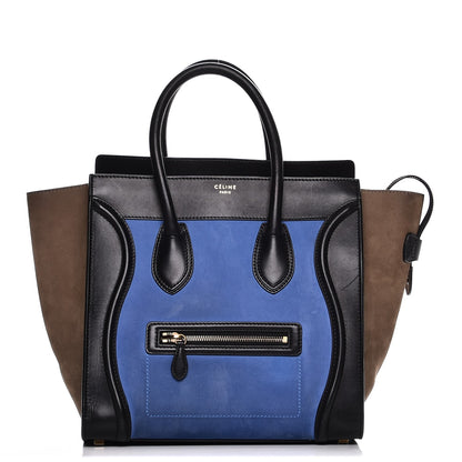 Celine Nubuck Smooth Calfskin Mini Tri-Color Luggage Royal Blue 1 of 8
