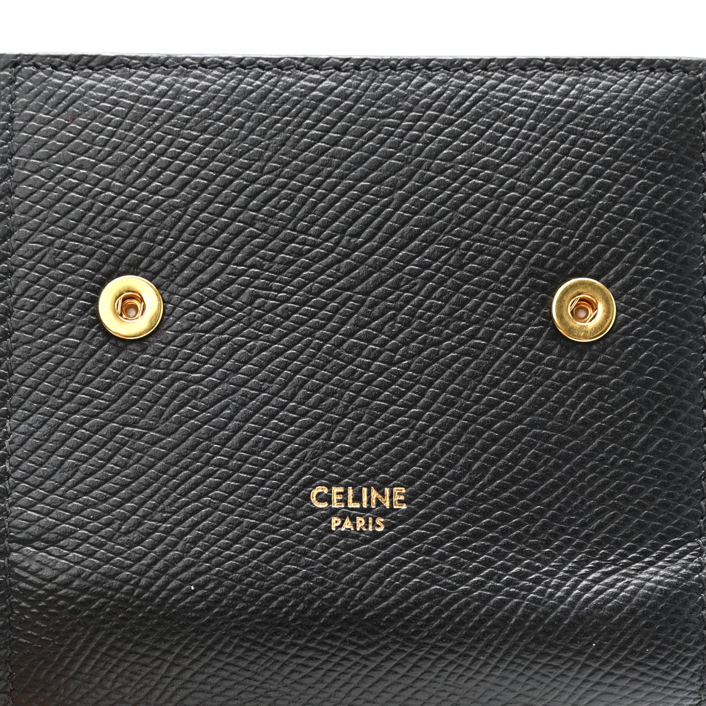 Grained Calfskin Small Multifunction Folded Wallet Black