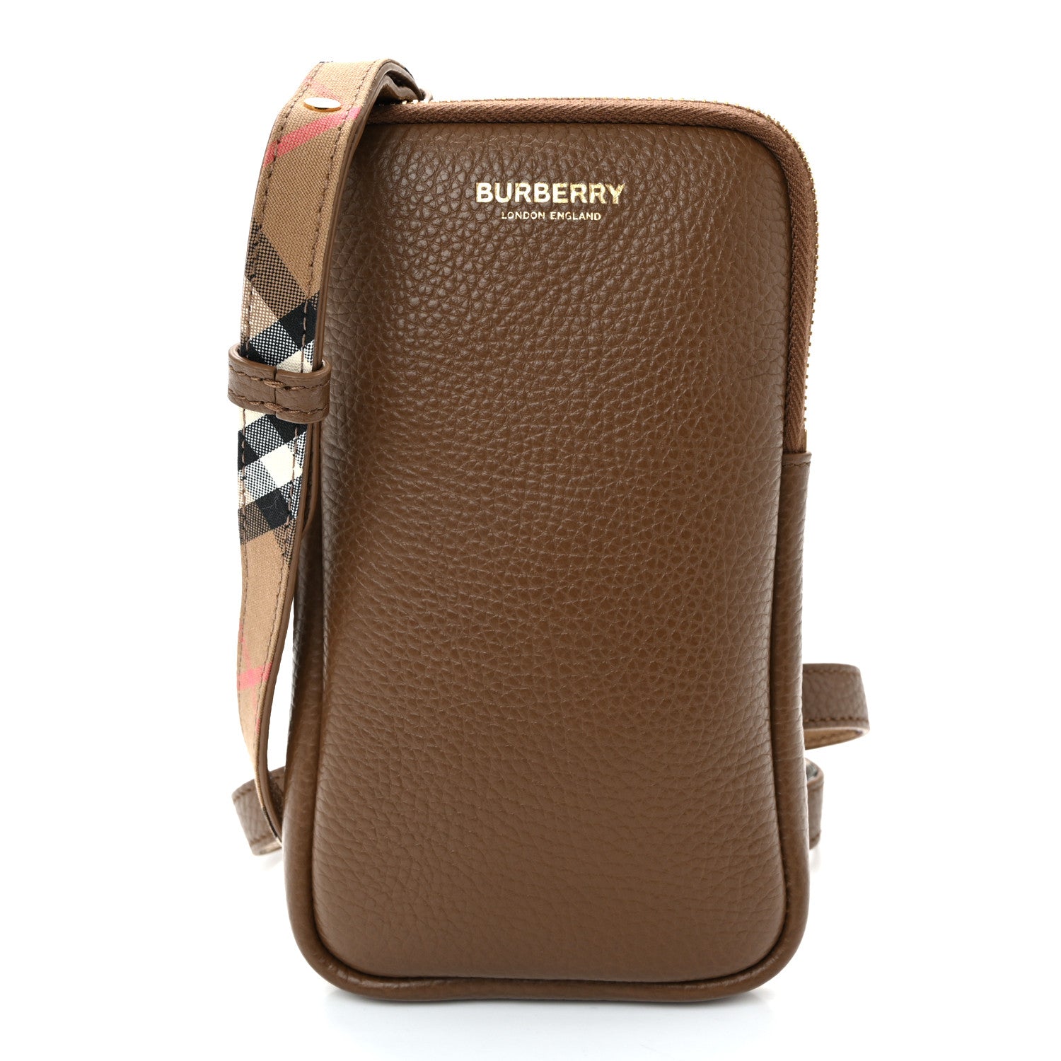 Burberry Grainy Calfskin Phone Pouch Earth 1827215 – FASHIONPHILE