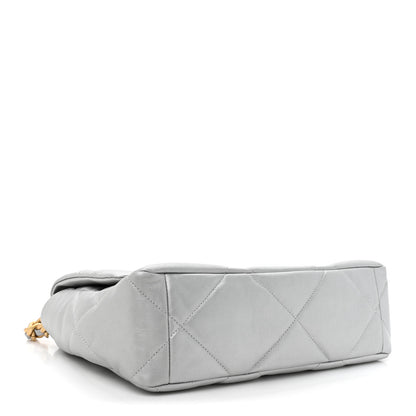 Chanel Metallic Goatskin Quilted Large Chanel 19 Flap Silver 4 of 10