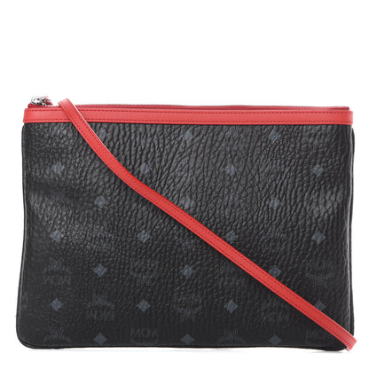MCM Visetos Crossbody Pouch Black Red 1 of 10