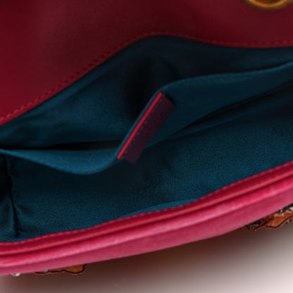 Gucci Velvet Matelasse Embroidered Mini GG Marmont Shoulder Bag Light Raspberry Rose 5 of 10